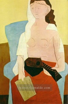  1909 - Frau a la mandoline 1909 kubist Pablo Picasso